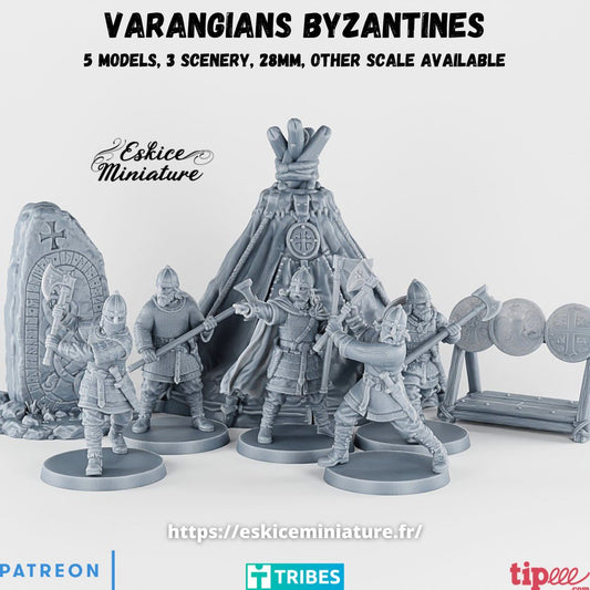 Byzantine Varangian Guard ( 5 miniatures + 3 scenery pieces )