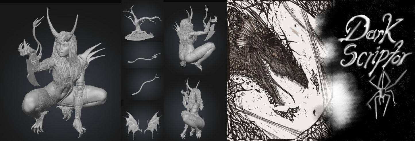 Demon Huntress mit Baum