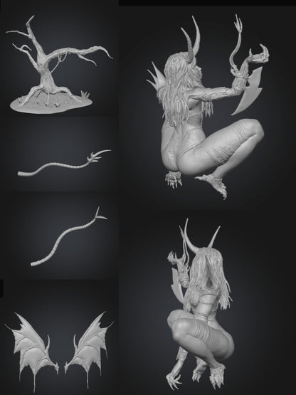 Demon Huntress mit Baum