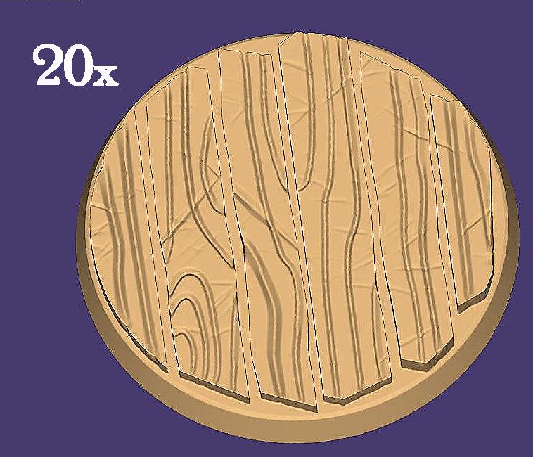 20x 25mm Holz-Rundbase