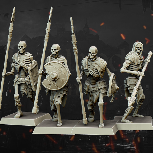Skeleton Spearman Set 4 Miniaturen