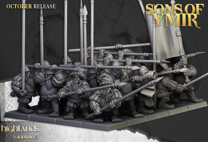 Dwarf Pikeman Set 8 Miniaturen