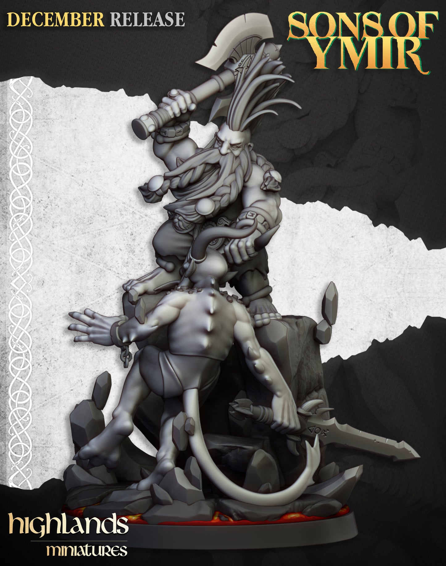 Male Dwarf Demonseeker mit Szenischer Base