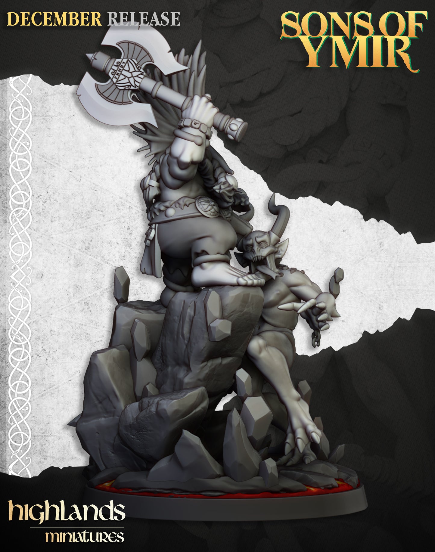 Male Dwarf Demonseeker mit Szenischer Base